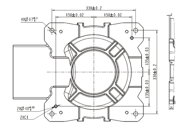 MOUNTING DIMENSION OF ROBOT BASE VBR10-1